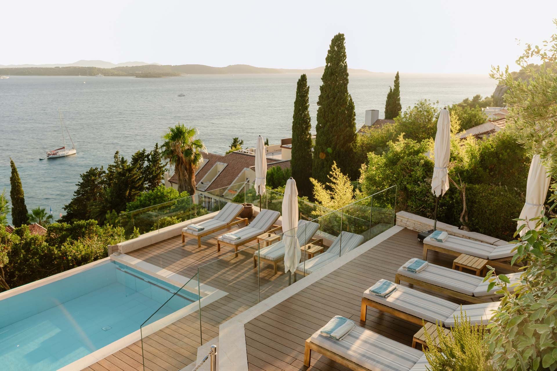 Infinity pool overlooking the Adriatic at a Salve Pharia villa on Hvar